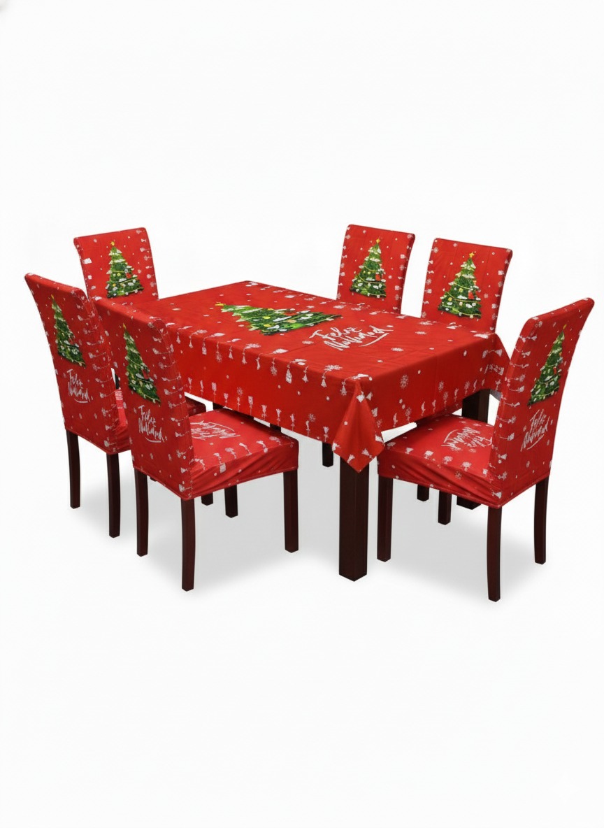 Set mantel + 6 fundas sillas NAVIDAD